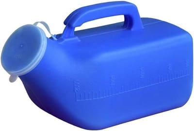 Urinefles - Draagbaar Praktisch Urinaal - Urinaal Met Handvat - Plastic - 2000ml - blauw - Grote capaciteit Nood urinoir - Veelzijdig mannen en vrouwen - Draagbare Plasfles - Ideaal voor Thuis, auto, reizen, kamperen