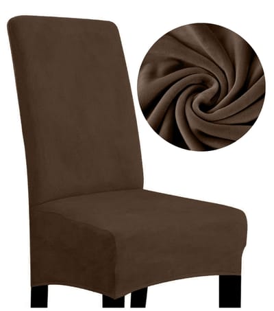 Luxe Velours Stoelhoes - Maat L - Hoge Rug (70cm) - Bruin
