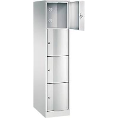 C+P Resisto lockerkast, 1 vak, 4 vakken, B 396 x D 640 x H 1950 mm, lichtgrijs/lichtblauw