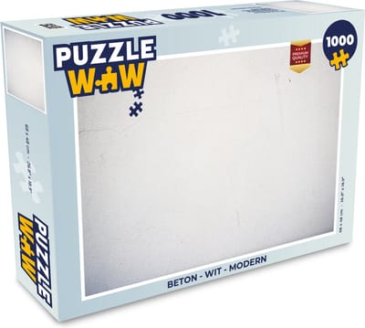 Puzzel Beton - Wit - Modern - Legpuzzel - Puzzel 1000 stukjes volwassenen