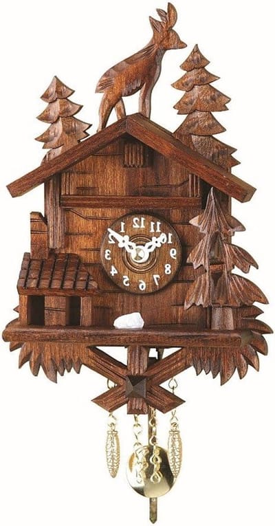 Kuckulino Zwarte Woud miniatuur slinger met kwartsuurwerk en zang van de TU 2028 PQ koekoek