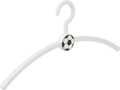 De Kledinghanger Gigant - Garderobehanger - Jassenhanger - Volwassenen - 711110 - 10 Stuks - Fan - Voetbal - Kunststof - Wit - 45 cm - Kledinghanger - Kleerhanger - Voetbalhanger (711110/10)