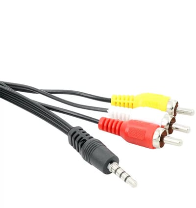 3.5mm Jack naar 3 RCA AV Kabel 1,39m – Audio Video Tulp Kabel – 3.5mm naar RCA Geel Rood Wit – Geschikt voor TV, Camcorder, Raspberry Pi, DVD Speler