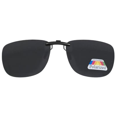 Fako Sunglasses® - Clip On Voorzet Zonnebril Black Metal - Overzet Clip-on - Polariserend - Polarized - Large - 130x43mm - Zwart