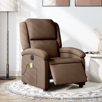 vidaXL - Massagestoel - elektrisch - verstelbaar - stof - bruin