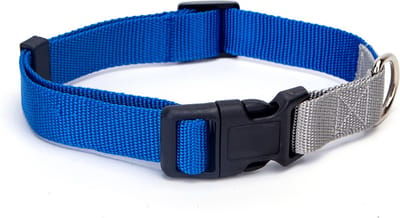 Nobleza Hondenhalsband - Maat M - Verstelbaar 21-35 cm - Klikhalsband Hond - Puppy Halsband - Polyester - Blauw/Grijs