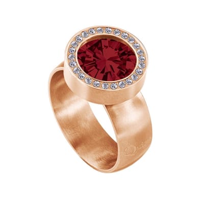 Quiges RVS Schroefsysteem Zirkonia Ring Rosegoudkleurig Mat 16mm met Verwisselbare 12mm Mini Munt - SLSRS50516