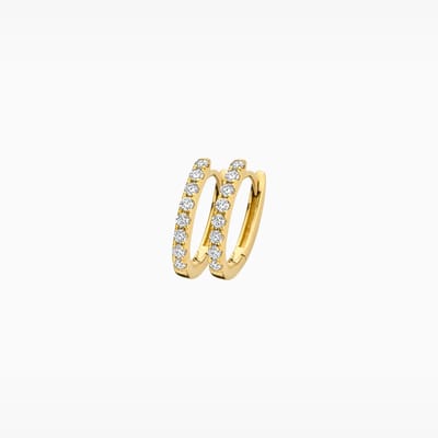 Blush gouden oorringen LG7006Y | 14k gerecycled geelgoud met lab grown diamanten | elegante oorbellen met briljant geslepen diamanten, kliksluiting 12,8 mm ovale vorm