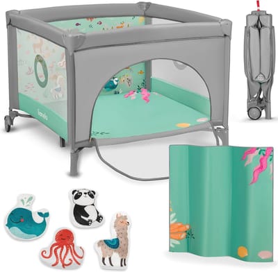 2-in-1 Campingbedje en Kinderbox 100 x 100 cm voor Kinderen tot 15 kg