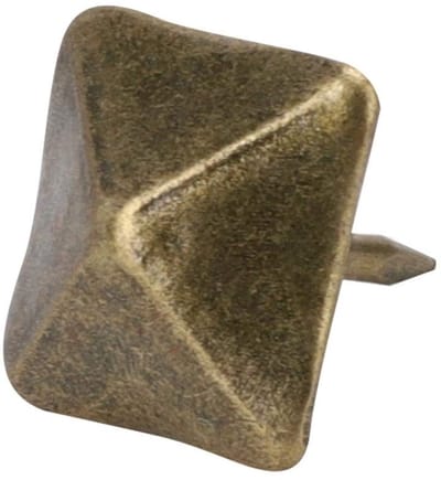 JHUBERS- Kopspijkers Antiek Messing - 50 Stuks - Groothoofdige Nagels - Meubels Bekleding - 19mm x 20mm - Scherpe Punten - Meubelspijkers