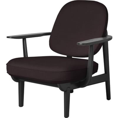 Fritz Hansen Fred Loungefauteuil - JH97 - donker rood uni - zwart essen