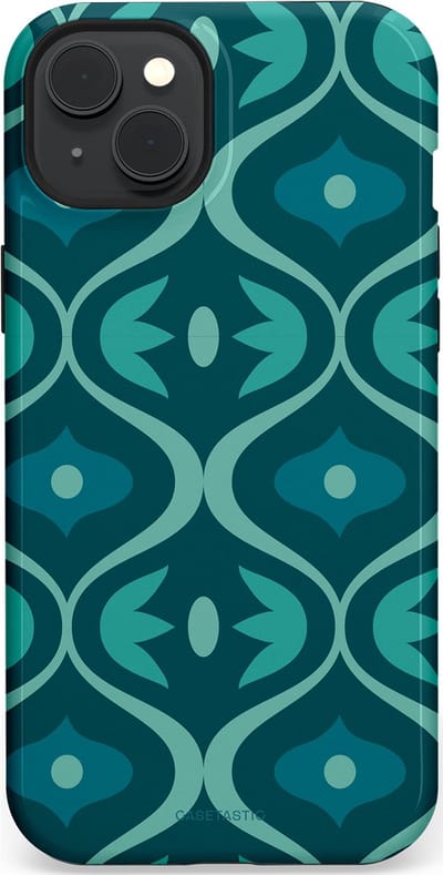 Casetastic hoesje geschikt voor Apple iPhone 15 Plus - MagSafe - Dubbellaagse bescherming - Decoratief Blauwgroen - Fashion Case - Petrol