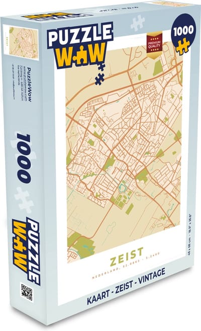 Puzzel Kaart - Zeist - Vintage - Legpuzzel - Puzzel 1000 stukjes volwassenen