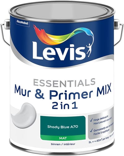Levis - Essentials Mur & Primer Mix - Shady Blue A70 - Mengverf - 5 L