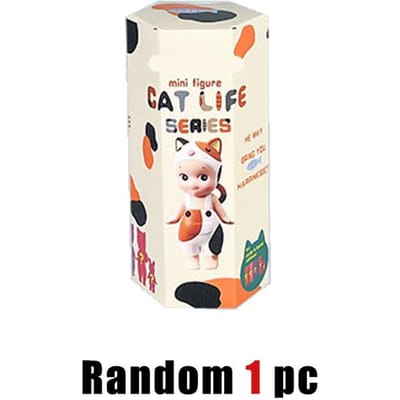 Engel Miniatuur Figuur Kat Leven Serie Blind Box Actiefiguren Speelgoed Sieraden Poppenmodel voor Fans Kinderen Kerstcadeaus white