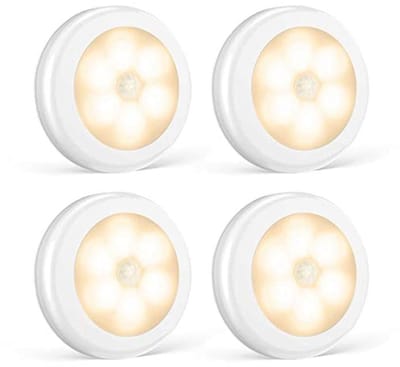 Set van 4 warmwitte nachtlampjes met bewegingsmelder en magnetische bevestiging