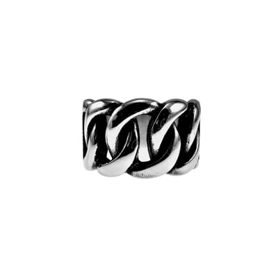 14mm Brede Ring Unisex - Gepolijst RVS - Gourmet-Design Ring Dames - Heren