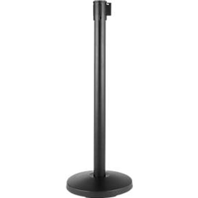 Afzetpaal met trekband, set van 2, zwart, band zwart/geel
