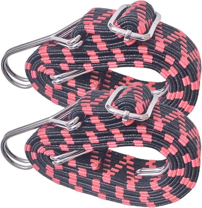 Spanrubber met haken 100 cm - Set van 2 voor veilig transport en fixatie - Perfect voor outdoor, tuin en camping