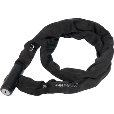 BBB Cycling Kettingslot met Beschermhoes 100 cm - Fietsslot met 4.5 MM Heavy Duty Stalen Ketting - QuickChain BBL-67