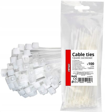 Witte Kabelbinders 2,5x150mm - Set van 100 stuks