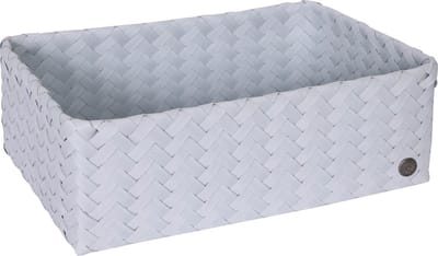 Opbergmand - Organizer - Woonkamer - Kinderkamer - Badkamer - Babykamer - Handgevlochten rechthoekige mand - Handed By Grand ideal - licht grijs - ice grey