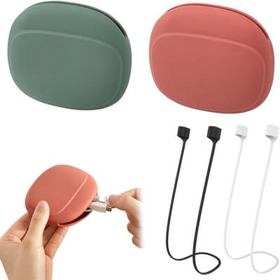 Set van 4 Opbergzakken voor Hoofdtelefoons en Oplaadkabels, Silicone Mini Case voor Kabels en Accessoires, Draagbare Organiser Box
