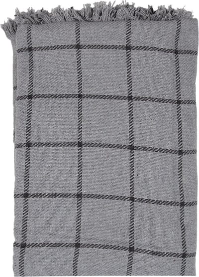 Clayre & Eef Plaid 125x150 cm Grijs Katoen Strepen