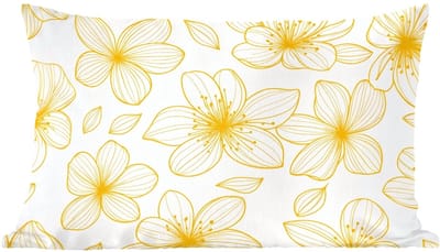 Sierkussens - Kussentjes Woonkamer - 60x40 cm - Bloemen - Patroon - Illustratie - Geel