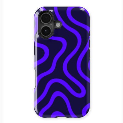 DripCase Curvy Lines Hoesje geschikt voor iPhone 16 | Backcover met Mag | Design Tough Case geschikt voor iPhone 16 Electric Dusk