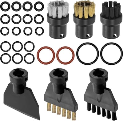 Stoomreiniger Accessoires - Reinigingsborstels - Dieptereiniging Huis - Set van 19 Delen - Diverse Borstels - Zwart