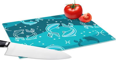 Glazen Snijplank - 28x20 - Vissen - Zodiac - Design - Snijplanken Glas