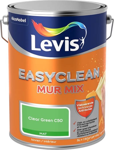 Levis - Easyclean Mur Mat Mix - Clear Green C50 - Mengverf - 5 L