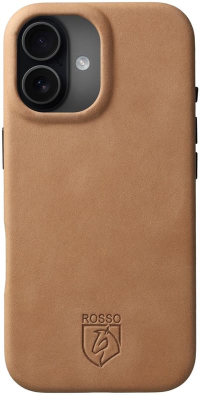Rosso Elite Hoesje Geschikt voor Apple iPhone 17 | Compatibel met MagSafe / Qi2 | Echt Leer Back Cover | Beschermhoes | Lichtbruin