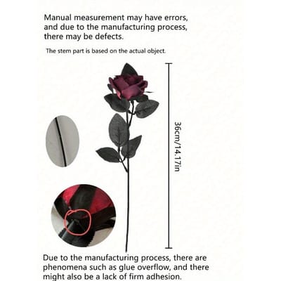 Bouquet de Roses en Soie Artificielle avec Longue Tige, pour Décoration de Maison, de Mariage, de Fête, Arrangements Sombres Gothiques d'Halloween, Accessoires Photo d'Extérieur 1pc multicolore