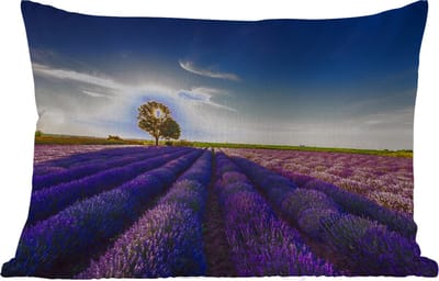 Buitenkussens - Tuin - Lavendel - Zon - Boom - Bloemen - Paars - 50x30 cm