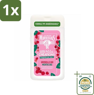 1 x Le Petit Marseillais - Douchegel - Rode bessen & Munt - Hydraterend - 250ml- Douchegel - Hydraterende Douchegel - Rode Bessen - Munt - Biologische Douchegel