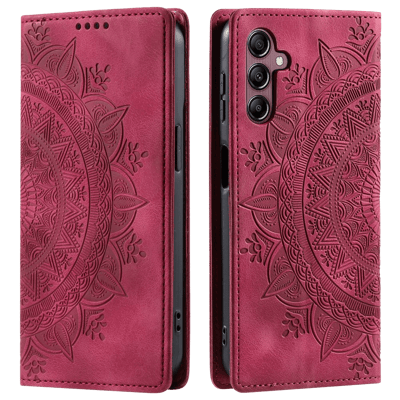Comfycase Samsung Galaxy S24 FE Zacht Mandala Book Hoesje Rood