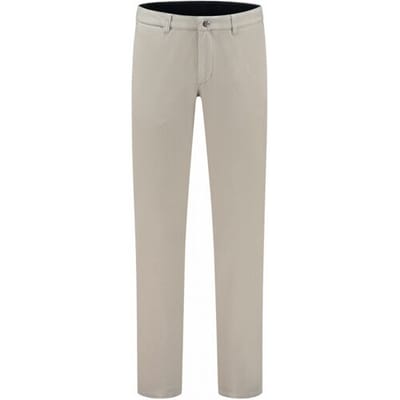 Com4 Broek Modern Chino Wool Look Flat-Front Licht Beige / male