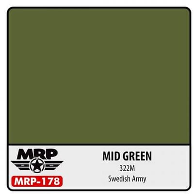 Mr. Paint MRP-178 - Mid Green 322M – 30 ml verf voor Airbrush & Detailwerk