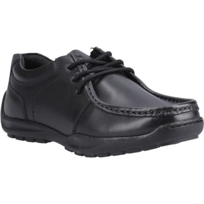 Hush Puppies Mackenzie Wallabee Leren Zwarte Veterschoenen Voor Jongens