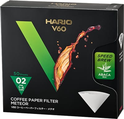 HARIO V60 Meteor Filterpapier - 02 Size - 50 stuks - Wit - Snel Filterpapier