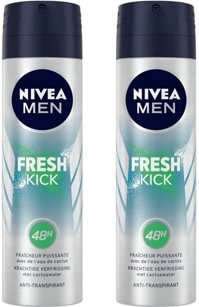 Nivea Men Fresh Kick Deo Spray - 2 x 150 ml
