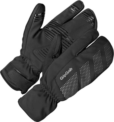 GripGrab - RIDE Windproof Strenge Winter Lobster Fietshandschoenen Winddicht Thermo - Zwart - Unisex