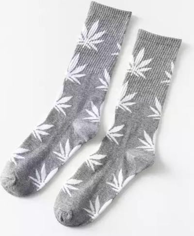 Jumada's - Wietsokken - Cannabissokken - Wiet - Cannabis - grijs-wit - Unisex sokken - Maat 36-45