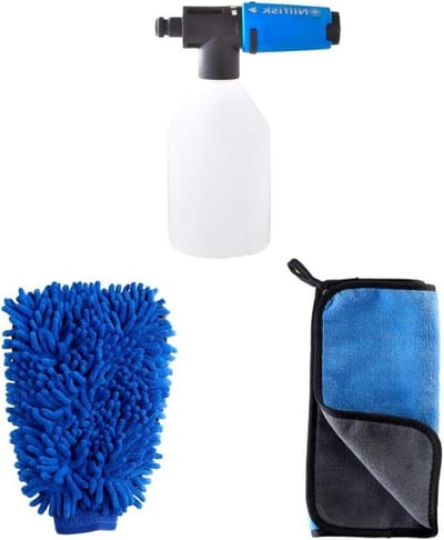 3-delig autoreinigingsset voor hogedrukreinigers - handdoek reinigingshandschoen - super schuimsproeier - auto reinigingsset - autowas accessoires