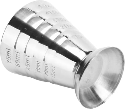 Dailygoods- Cocktail Jigger 75ml - Roestvrij Stalen Maatbeker - Multifunctionele Bar Accessoire - Eenvoudig Design - Voor Thuis/Hotel