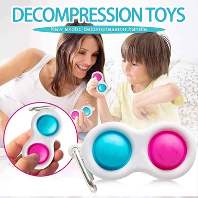 Simple Dimple - Pop It Fidget Toy - TikTok Speelgoed - Stressbestendig - Anti-Stress - Blauw/Roze