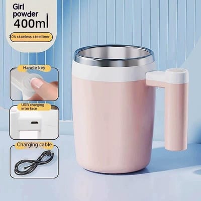 Zelfroerende Beker Sojamelk Beker Koffiekop Oplaadbare Draagbare Shaker Milkshake Huishoudelijk Drinkgereedschap Melkbeker 400ml gray