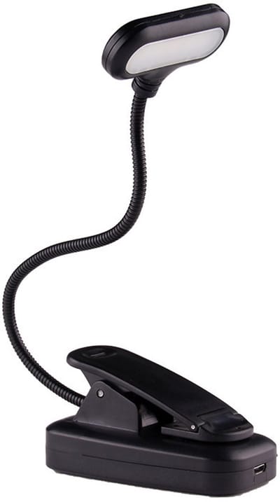 Leeslampje voor boek - Leeslampje voor in bed - Leeslamp met USB-oplaadfunctie - Drie snelheden instelbaar - 360 graden draaibaar - Met magnetische absorptie - Geschikt voor lezen naast het bed, kamperen en reizen - Horizontaal zwart
